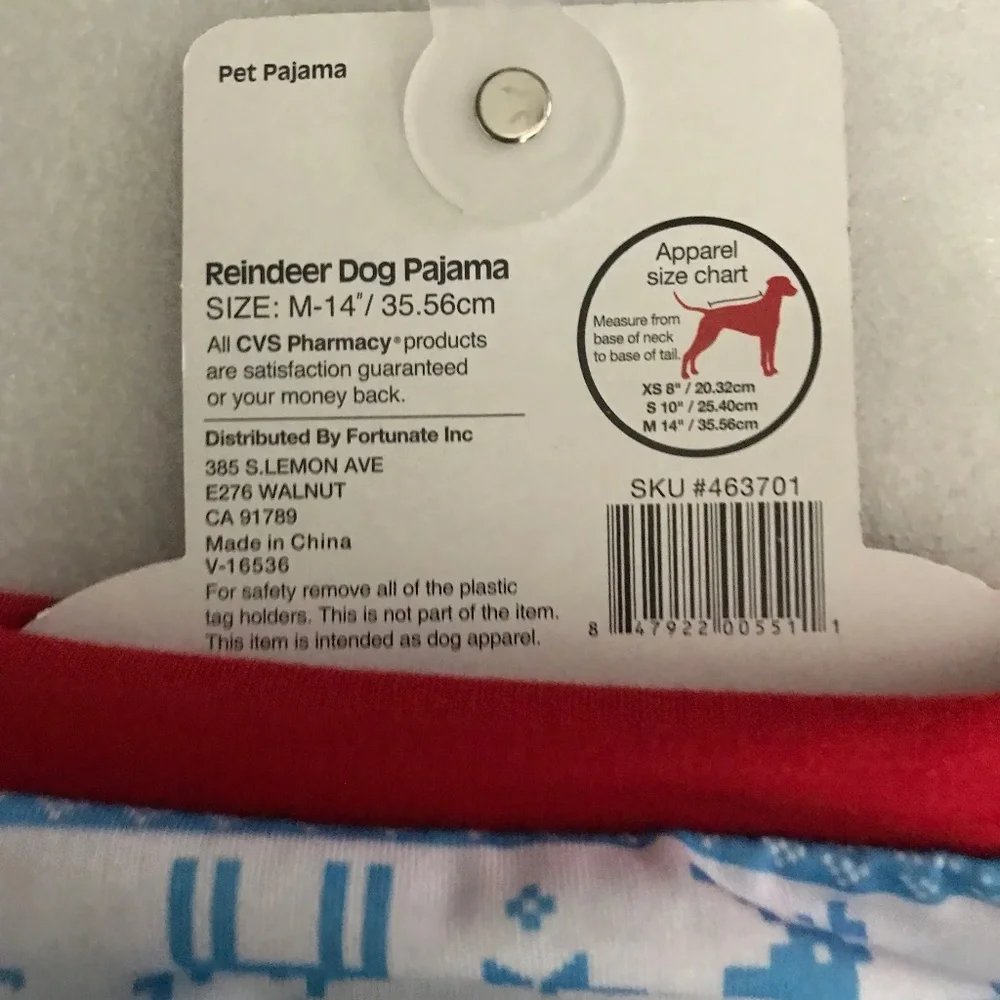 Pet Central Reindeer Dog Pajama NEW For sale Size M-14”/35.56cm